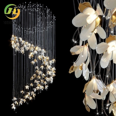 Modern Özel Çiçek LED Avize Işık Dekoratif Düğün Villa Merdiven Projesi