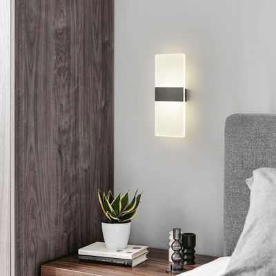 Modern Basit Dikdörtgen LED Duvar Lambası Şeffaf Yatak Odası Oturma Odası Restoran Otel