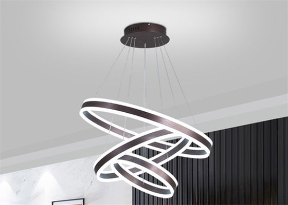 Kahverengi Abajur 100cm Minimalist Modern Halka Işık Restoran İçin