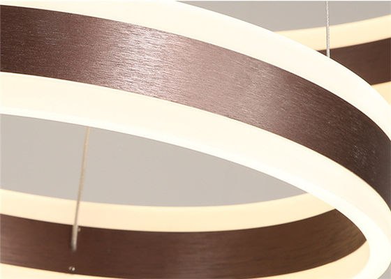 Kahverengi Abajur 100cm Minimalist Modern Halka Işık Restoran İçin