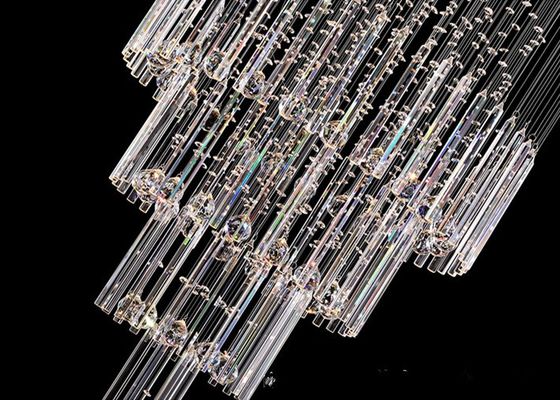 Döner Merdiven için 450 * 140 * 700mm Uzun Modern Kristal Kolye Işık