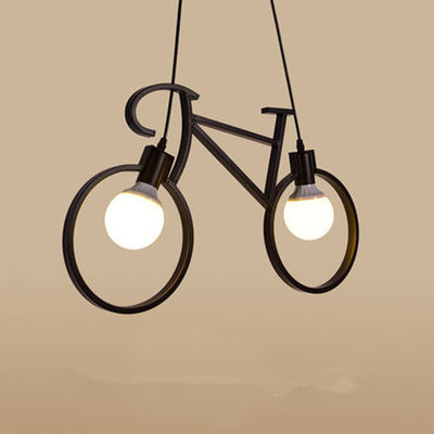 E27 Beyaz Siyah Bisiklet Modern Demir Kolye Işık Tutacağı