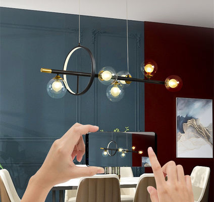 Şeffaf Cam Sabun Köpüğü Doğrusal LED Modern Sarkıt