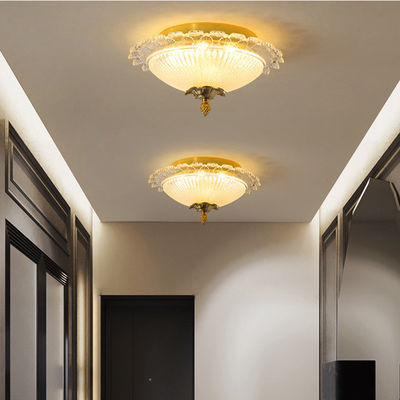 Yatak Odası Cam Altın Demir Sanat + Sanat Cam Led yüzeye monte Tavan Işık
