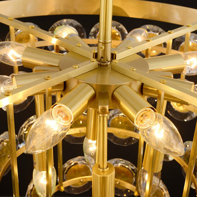 İç Mekan Dekorasyonu E14 Altın Paslanmaz Çelik Kristal Avize ışığı