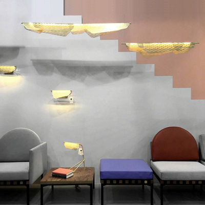 Şampanya Altın Metal Mesh LED Sarkıt Ev İçin Modern Modern