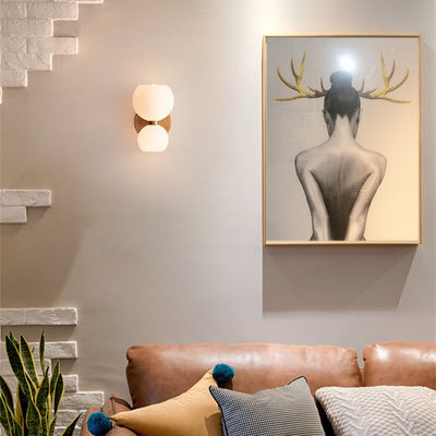 E14 Nordic Glass Art Yatak Odası Modern Duvar Lambası 140*280mm