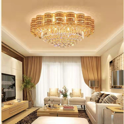 Şık Altın Yuvarlak LED Showroom Tavan Lambası Cri80 110lm/W