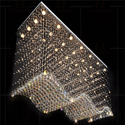 Dekoratif Yatak Odası Kristal Kolye Işık Led Kristal Avize Uzunluğu 800mm