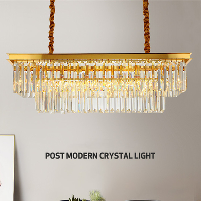 Kapalı Dekoratif Modern Kolye Kristal Tavan Işıkları Altın L90 * W35 * H50cm