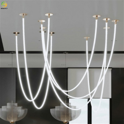 Ana Sayfa/Otel Metals Sanat Pişirme Boyası Beyaz Çizgi Dekorasyon LED Tavan Işığı