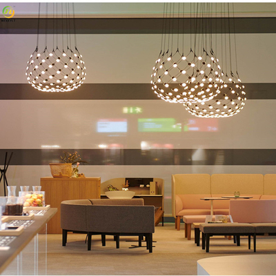 Ana Sayfa Otel Metaller Sanat Pişirme Boyası Siyah LED Modern Sarkıt Işık