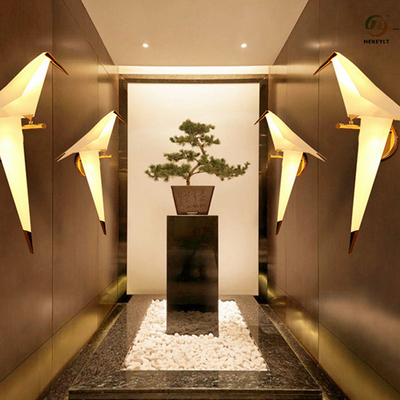 Modern Yatak Odası Başucu Lambası Koridor Beyaz Metal + Akrilik LED Kuş Duvar Lambası