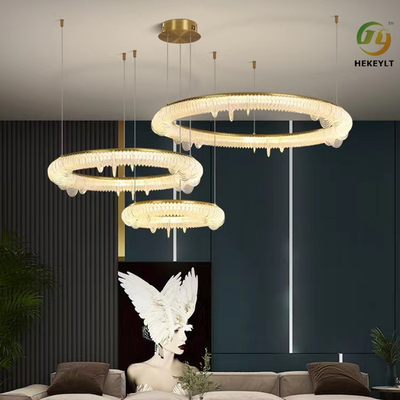 Postmodern LED Modern Halka Avize Yatak Odası İçin Temizle Amber