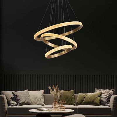 Restoran LED Şeffaf Amber Modern Halka Işık Postmodern Işık Lüks