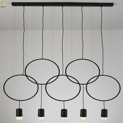 Akrilik Ana Sayfa/Otel Metaller Sanat Pişirme Boyası Siyah LED Nordic Sarkıt Işık