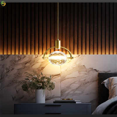 Demir Galvanik Kristal Ev Sanatı Pişirme Boyası Altın LED Nordic Kolye Işık