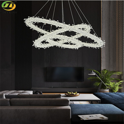 Ev / Otel / Showroom için Modern Şerit Kristal Sarkıt Işık