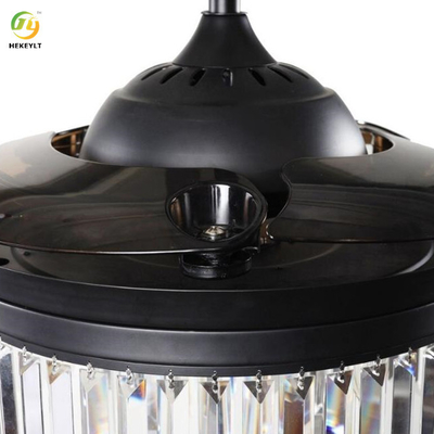 42 İnç Geri Çekilebilir Tavan Kristal Fan Işık Uzaktan Kumandalı LED