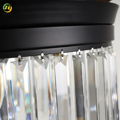 42 İnç Geri Çekilebilir Tavan Kristal Fan Işık Uzaktan Kumandalı LED