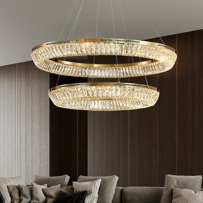 Düğün Dekorasyon Showroom için Modern Villa Dubleks Led Kristal Kolye Işık