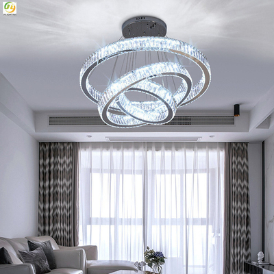 D20 Yatak Odası Metal Kristal LED Modern Halka Işık Lüks Dekoratif