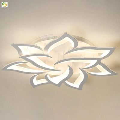 Akrilik Sanatsal Yatak Odası Modern Led Tavan Işık Basit Dekoratif Beyaz Çiçek