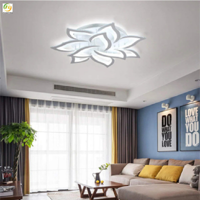 Akrilik Sanatsal Yatak Odası Modern Led Tavan Işık Basit Dekoratif Beyaz Çiçek