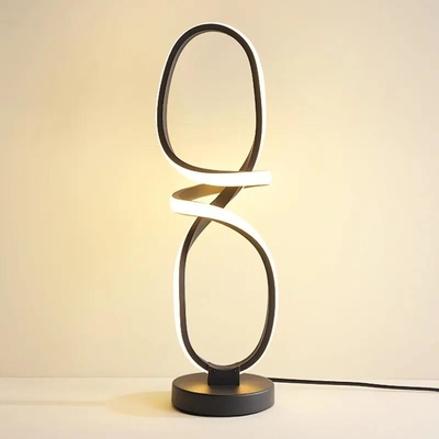 LED Metal Başucu Minimalist Masa Lambası İskandinav Modern Siyah Geometrik