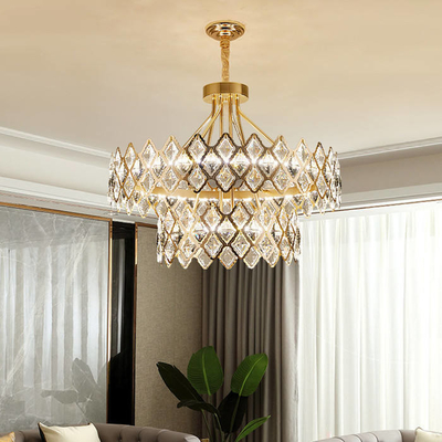 Oturma Odası Yatak Odası için LED Altın Asılı Modern Lüks Kristal Cam Avize