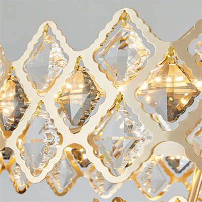 Oturma Odası Yatak Odası için LED Altın Asılı Modern Lüks Kristal Cam Avize