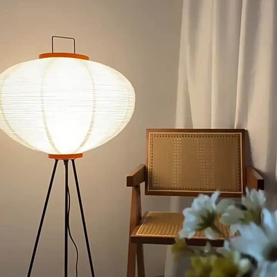 LED Metal Art Deco Zemin Lambası Modern Pirinç Kağıdı Zemin Lambaları 120cm X 53cm