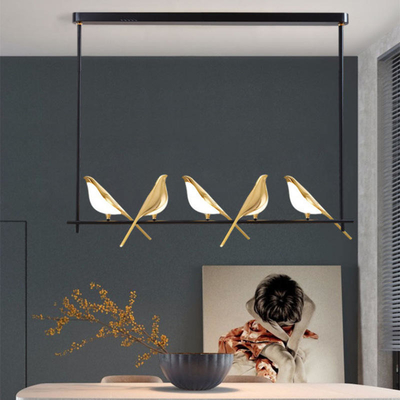 LED Yaratıcı Modern Kolye Işık Yemek Odası Dekoratif Kuş Avize