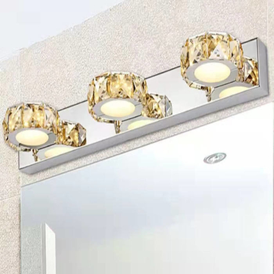 Kapalı Banyo Kristal Duvar Lambası Paslanmaz Çelik Led Kristal Ayna Lambası