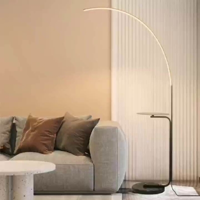 Showroom Yatak Odası Led Modern Zemin Işık Akıllı Ayarlanabilir Siyah Ayakta Lamba