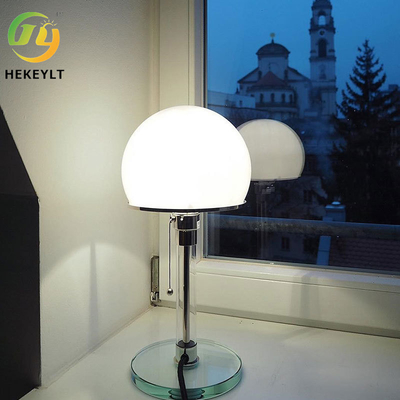 Yatak Odası Otel Nordic Modern Basit LED Masa Lampası Tasarımı Cam Metal Yarımküre Masa Lampası