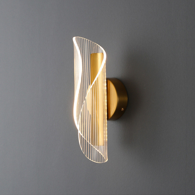 JYLIGHTING Modern Basit LED Streamer Duvar Işığı Yatak Odası Geçidi İçin Akrilik Metal Şeffaf