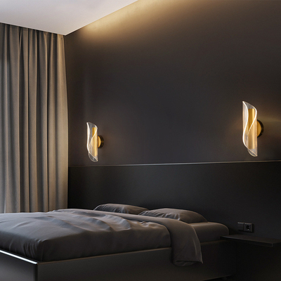 JYLIGHTING Modern Basit LED Streamer Duvar Işığı Yatak Odası Geçidi İçin Akrilik Metal Şeffaf