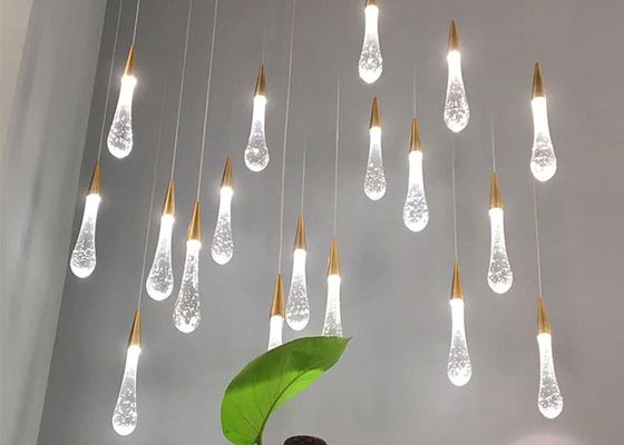 Yaratıcı Restoran bar için LED Su Damlası Modern Kristal Damla Lambası