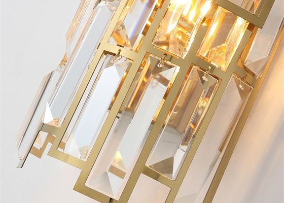 Duvara Monte Kapalı 230 * 500mm Parlak Led Altın Kristal Aplik Işıkları