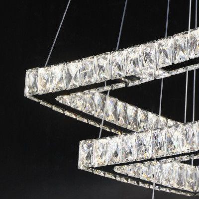 Oturma Odası için 4000k LED Kristal Krom Modern Sarkıt Işık