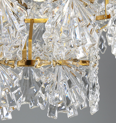 Demir Altın Modern Kristal Sarkıt Işık İç Otel Oturma Odası Tasarımı